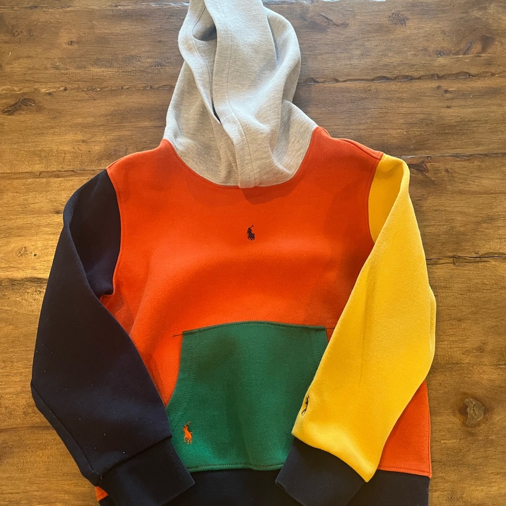Polo by Ralph Lauren Colorblock Hoodie - Orange, Yellow, Green, Navy, Gray